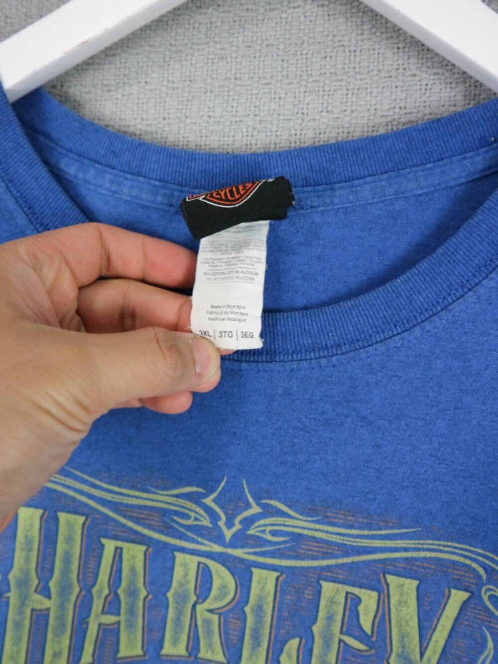 Harley Davidson 2018 Edmonton Alberta Biker Tee Graphic Blue Mens 3XL - Picture 6 of 7